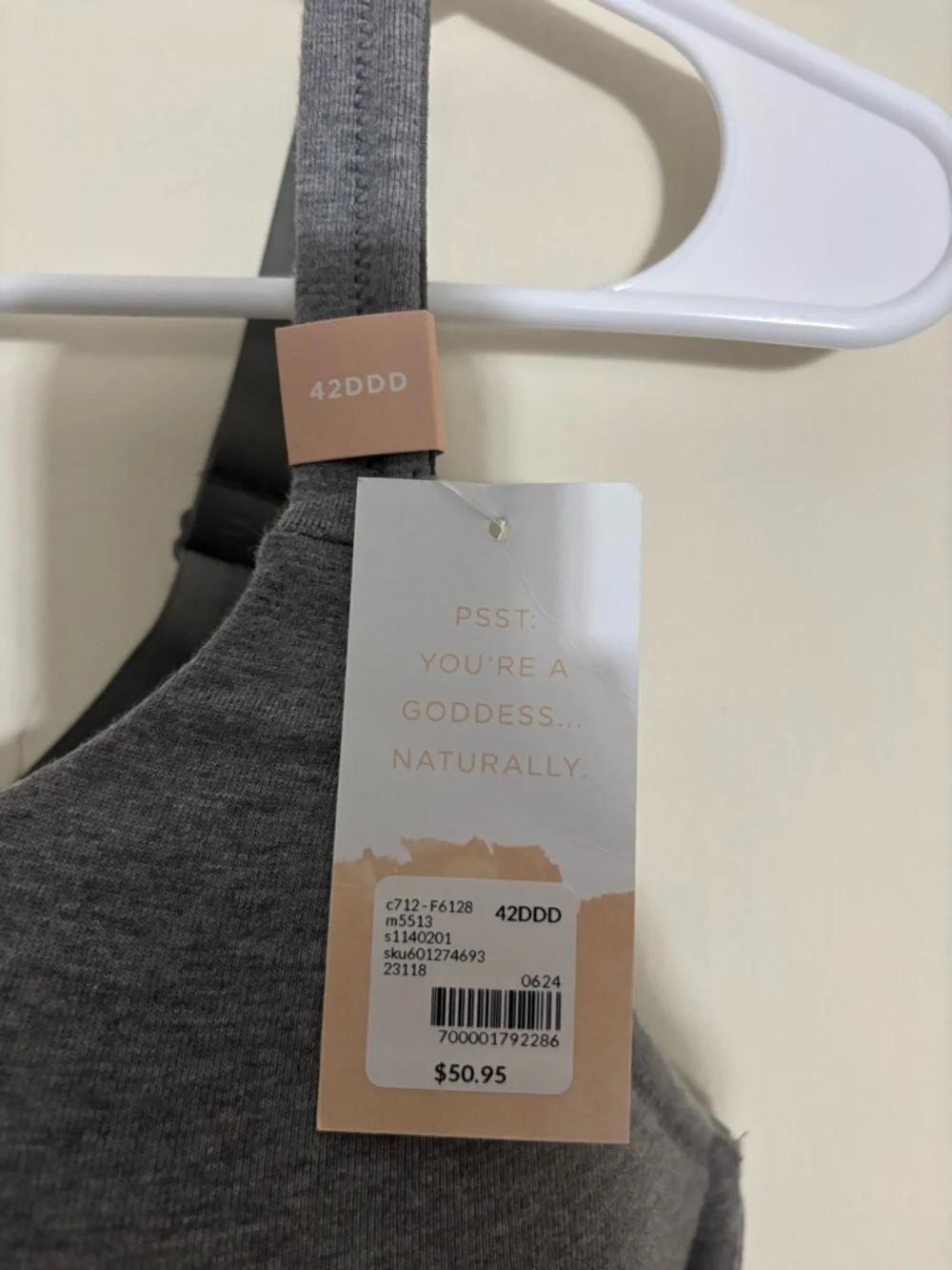 Cacique Collection T-Shirt Bra Boost Plunge Gray Size 42DDD